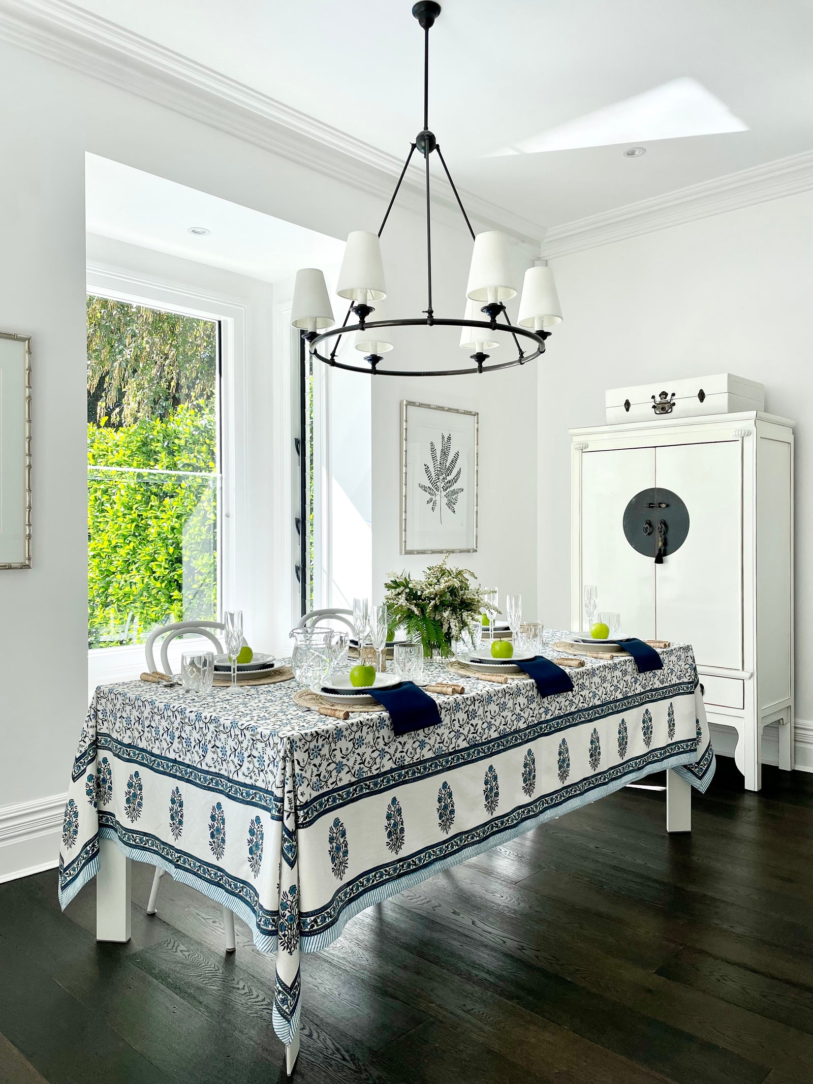 Blue Iris Tablecloth | 180 x 270 cms, 8-10 seater