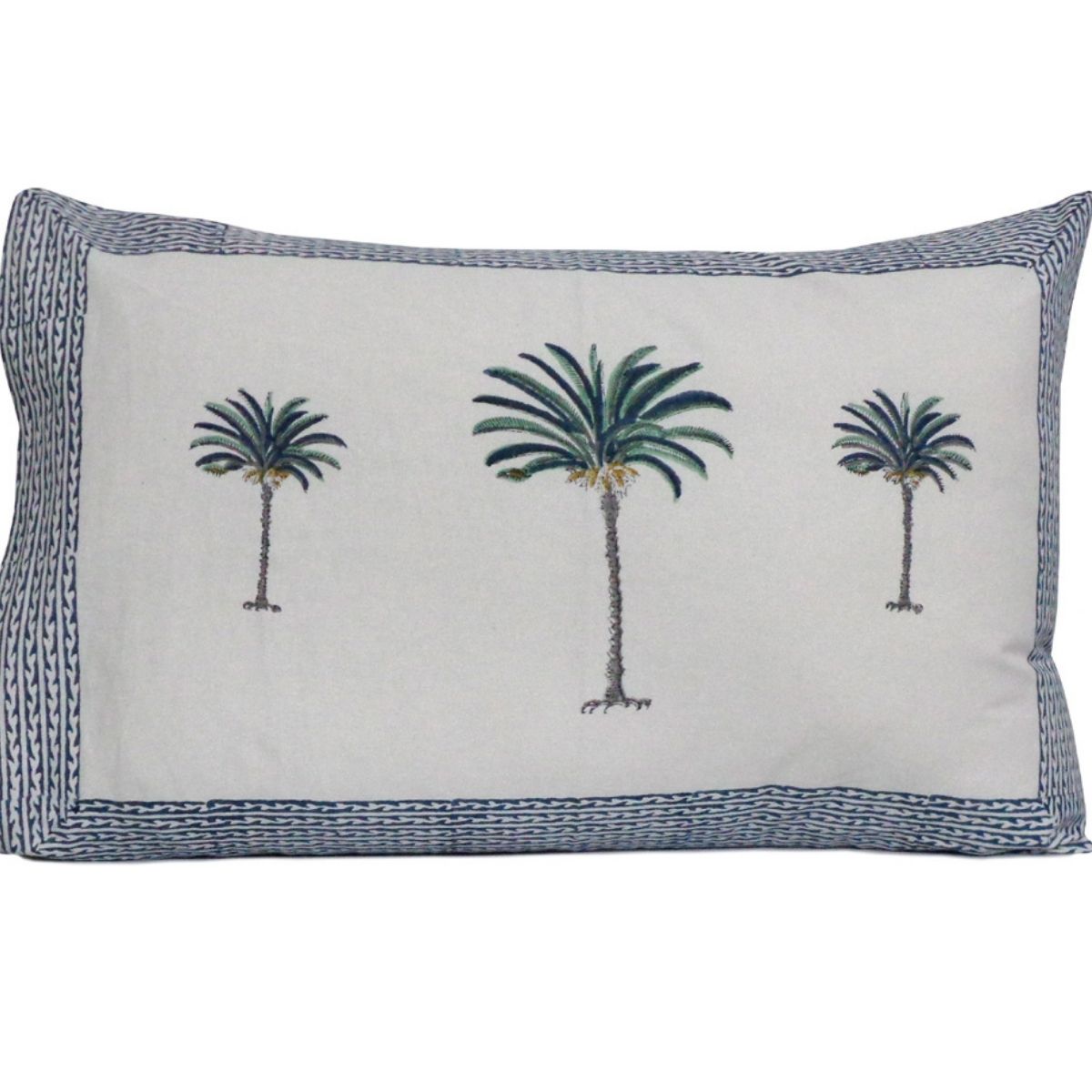 Palm tree pillow cases- set of 2 -Blue