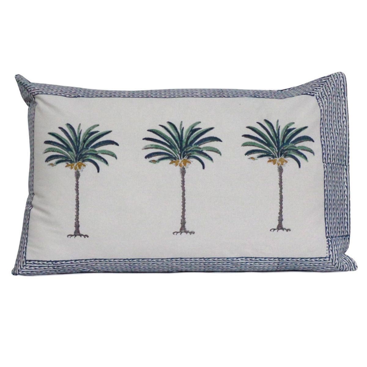 Palm tree pillow cases- set of 2 -Blue