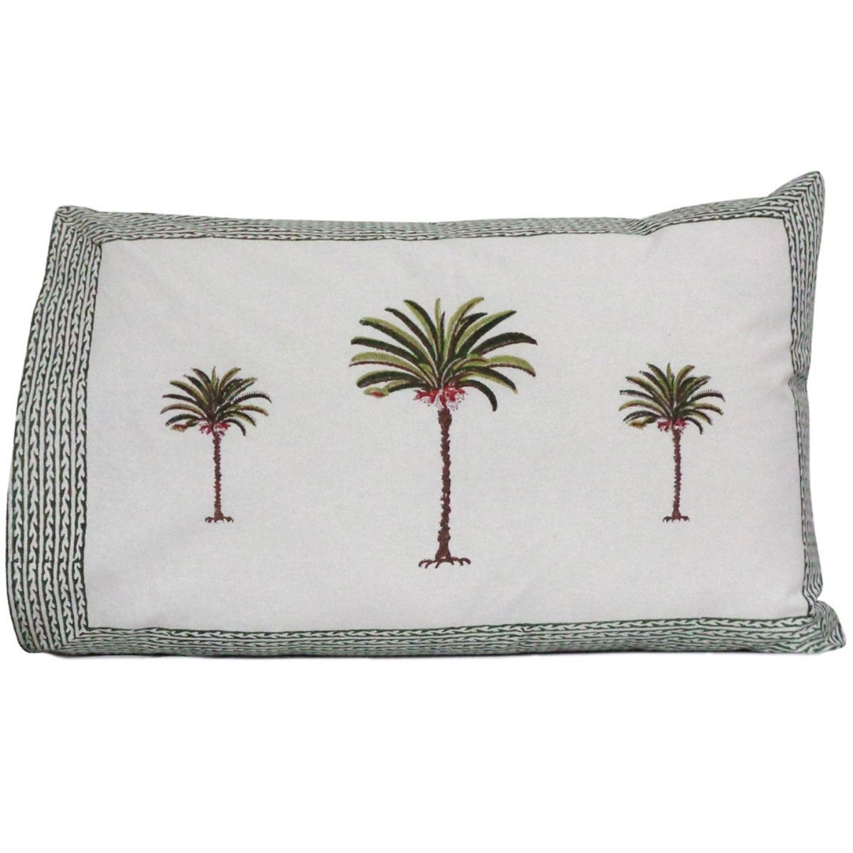 Palm tree pillow cases- set of 2 -Green