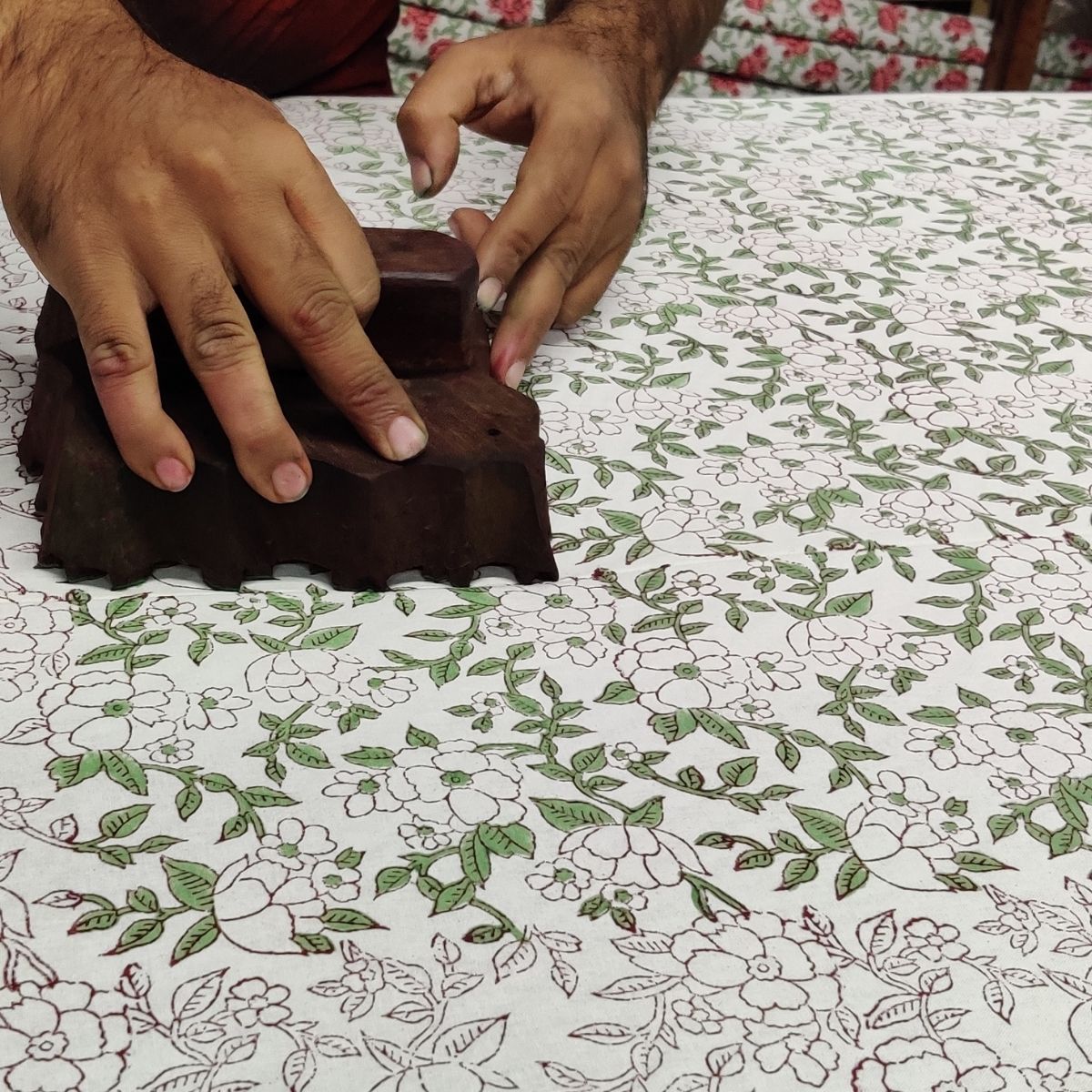 hand block stamped cloth