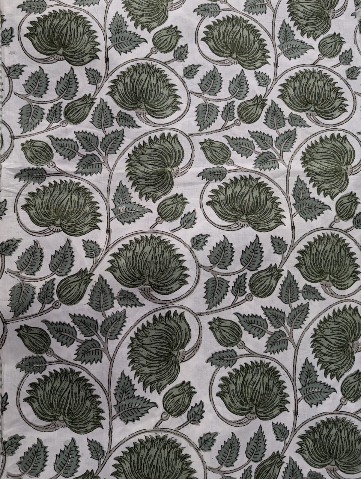Green Lotus Round Tablecloth