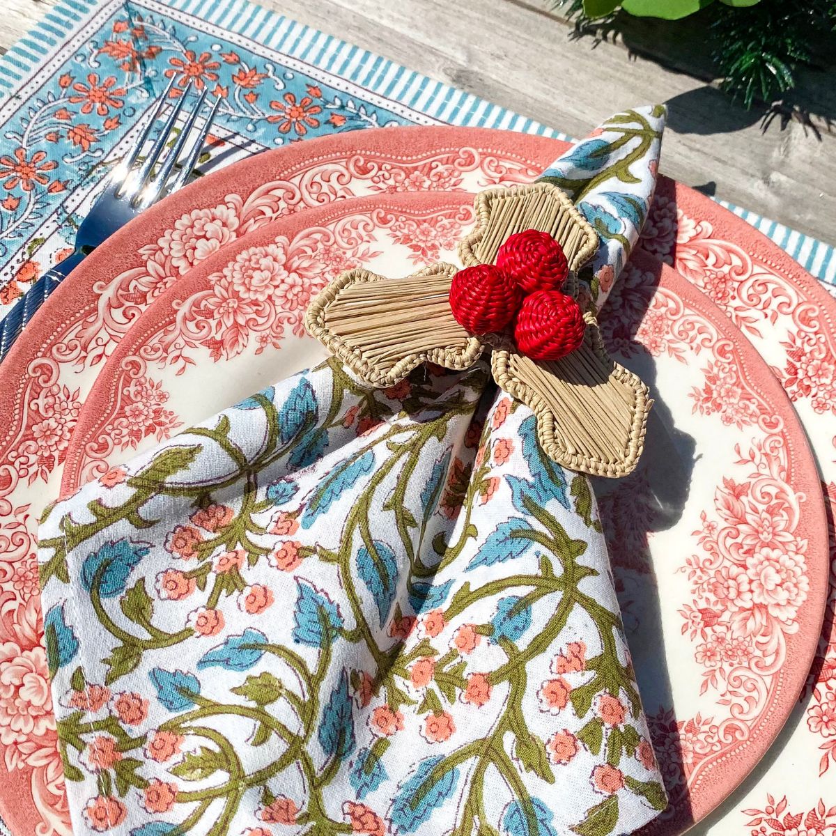 Peachy blossom napkins