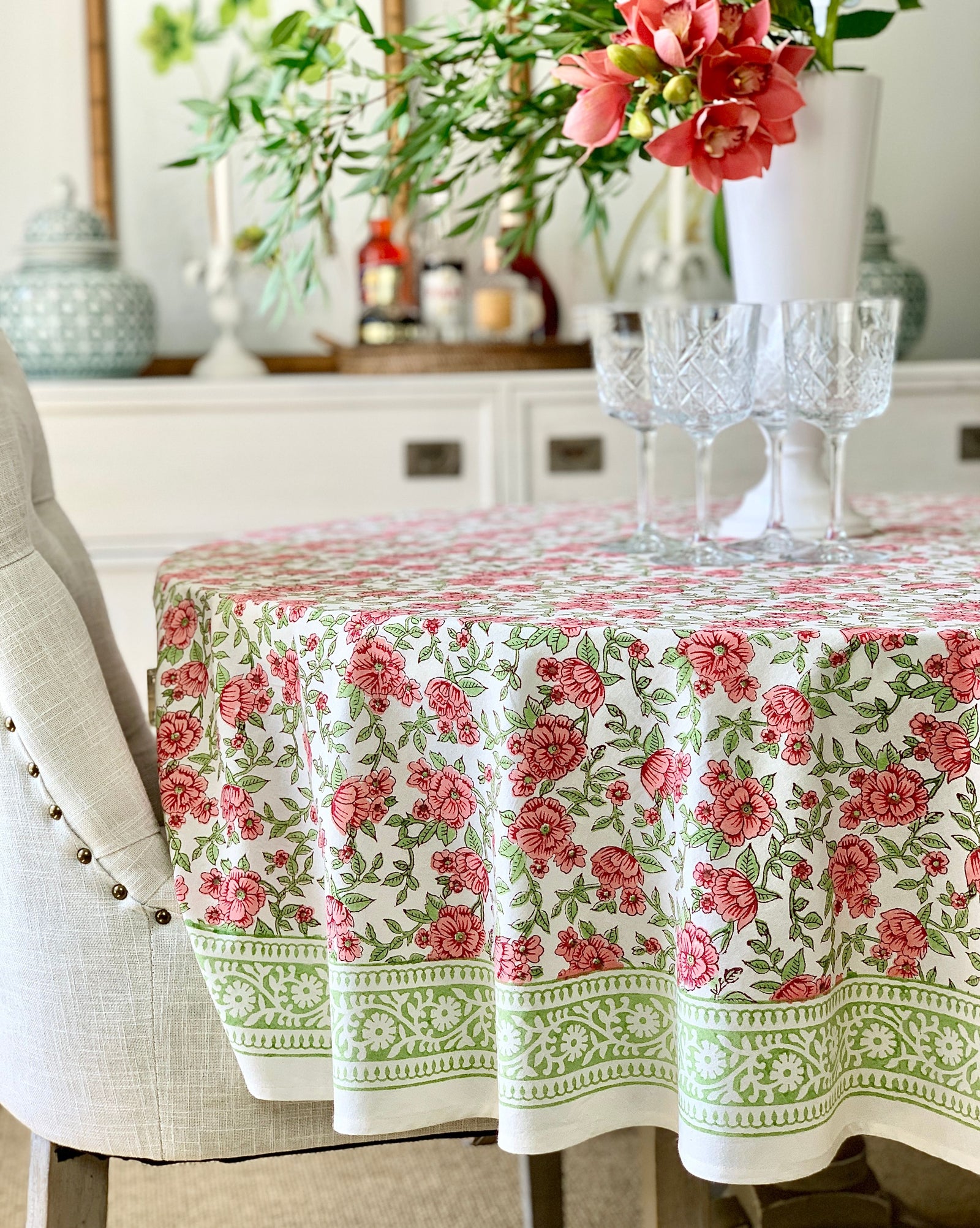 Florence round Christmas tablecloth