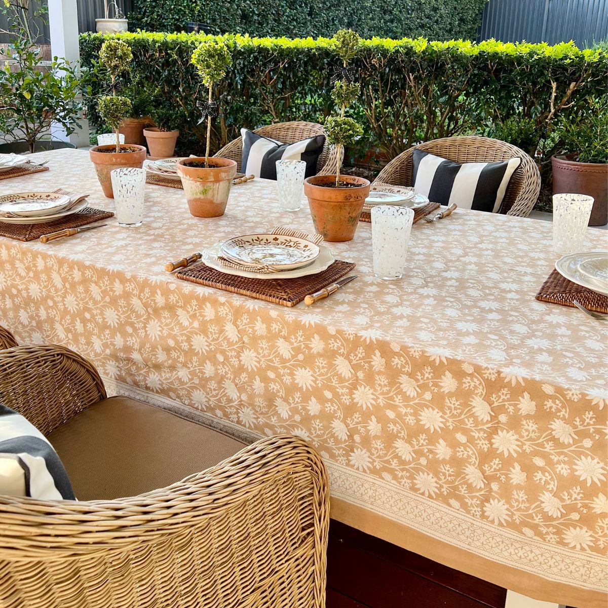 Flannel flower light brown Tablecloth  ©