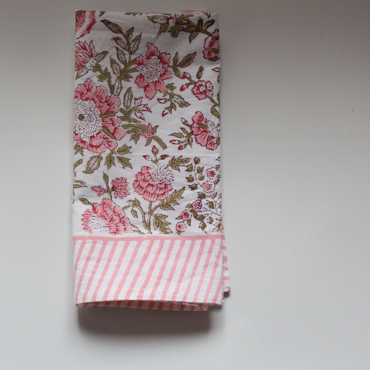 45 x 45 cm Napkin set of 4. Hand block printed on cotton