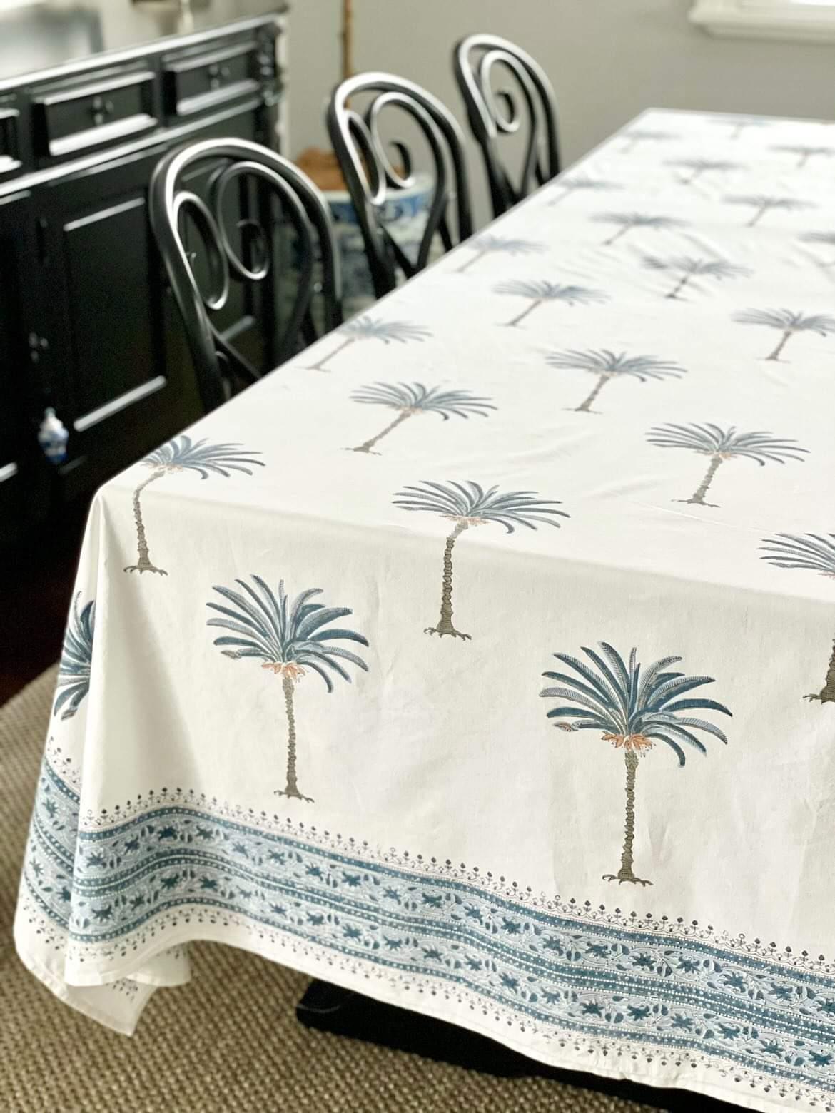 Square Tablecloth-Palm Tree Blue