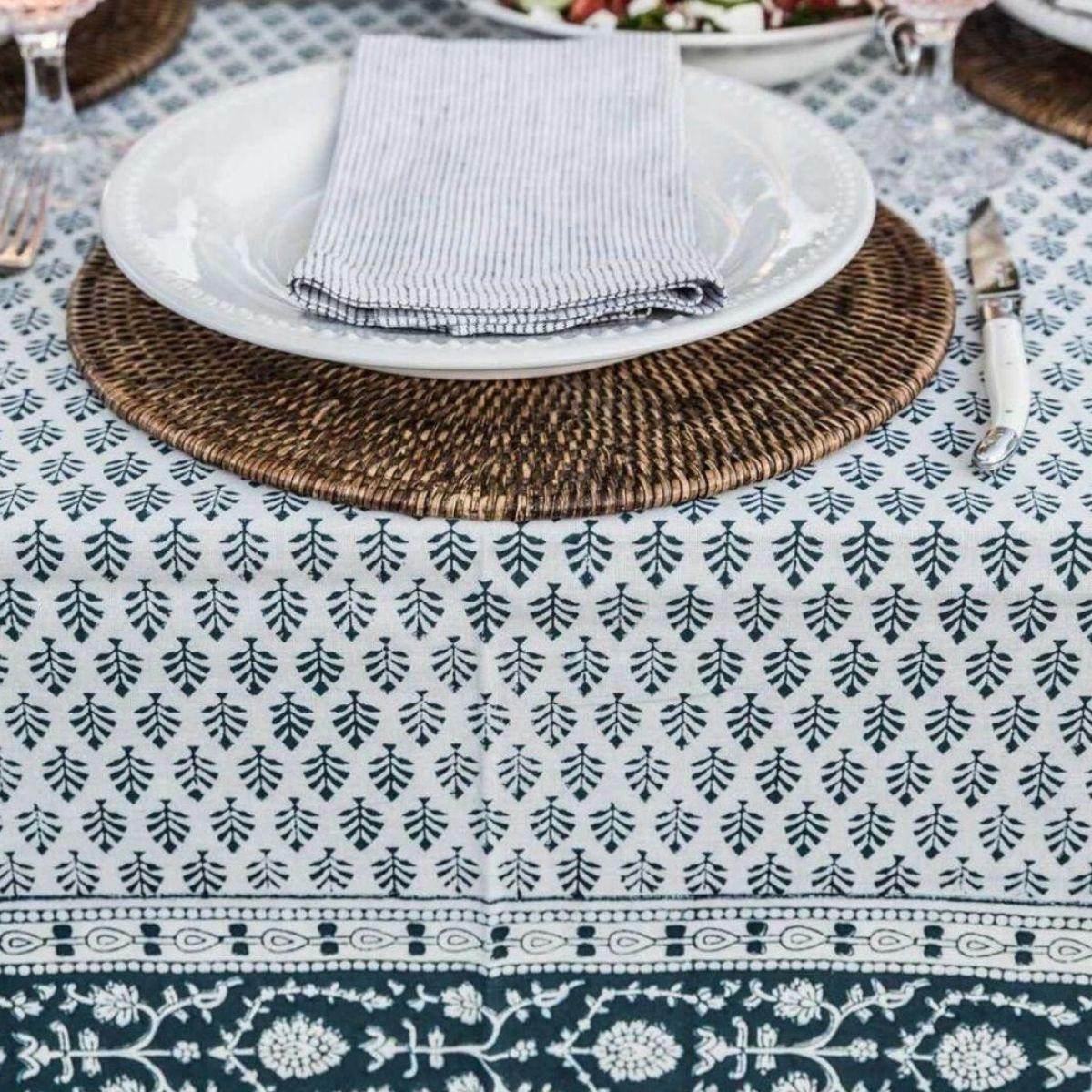 Teal Tablecloth