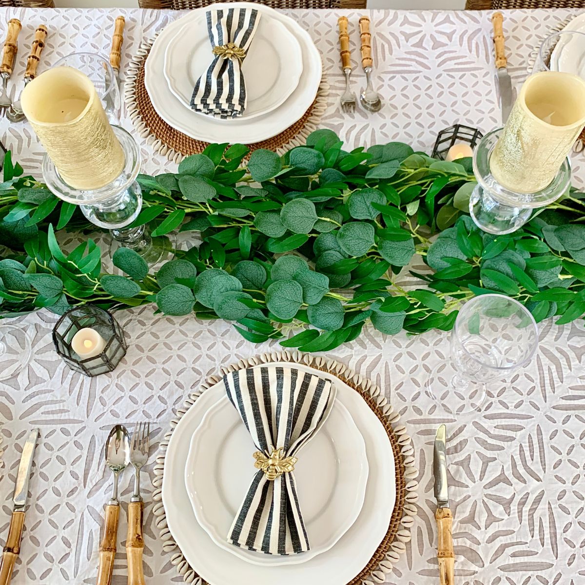 Applique Cutwork White rectangle tablecloth