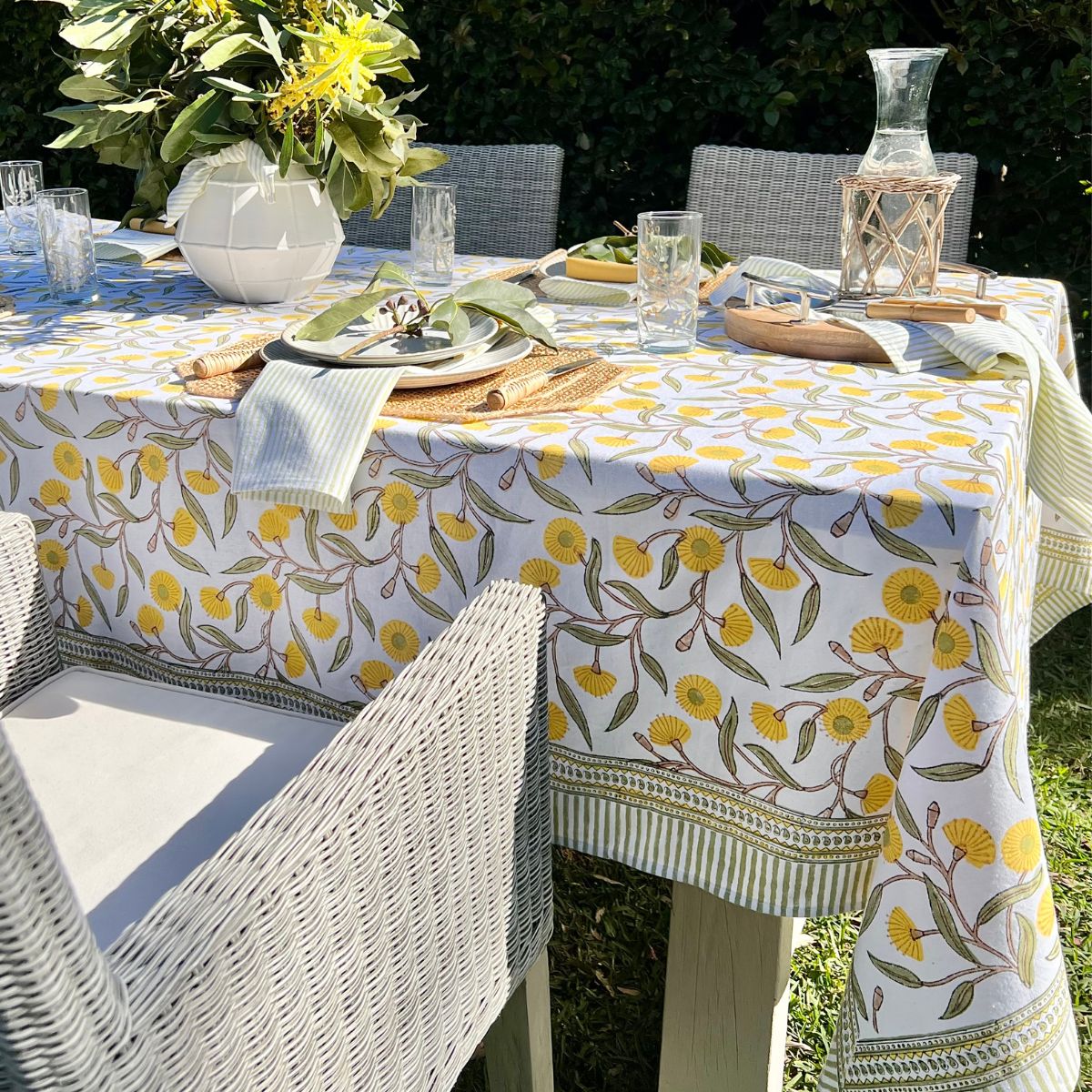 Flowering gums square tablecloth -yellow ©