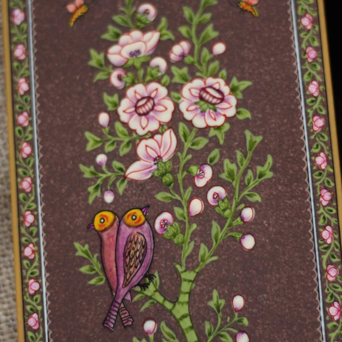Blossom Brown wooden keepsake box with detailed hand-painted design, perfect for preserving meaningful memories and special treasures.