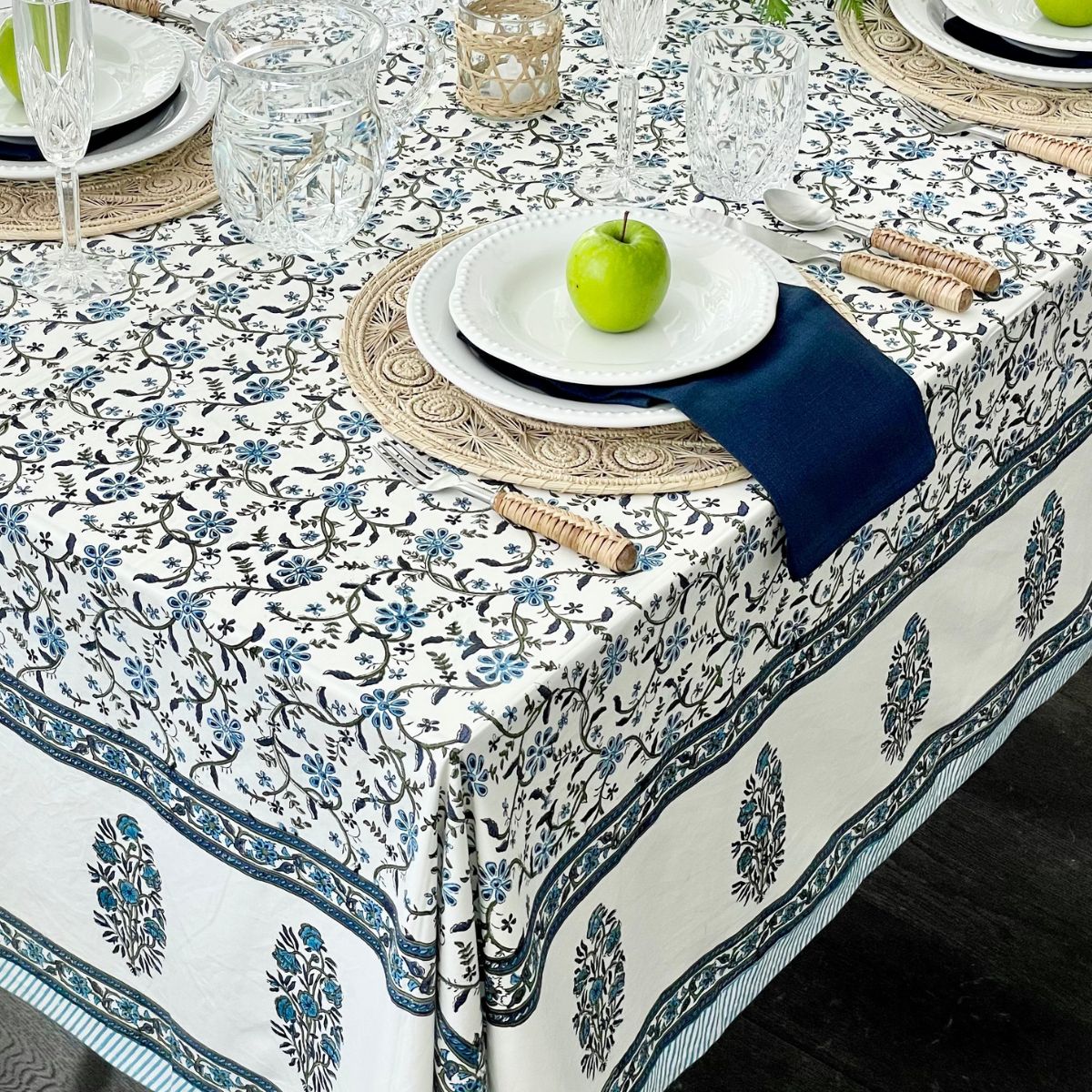 Blue Iris square tablecloth