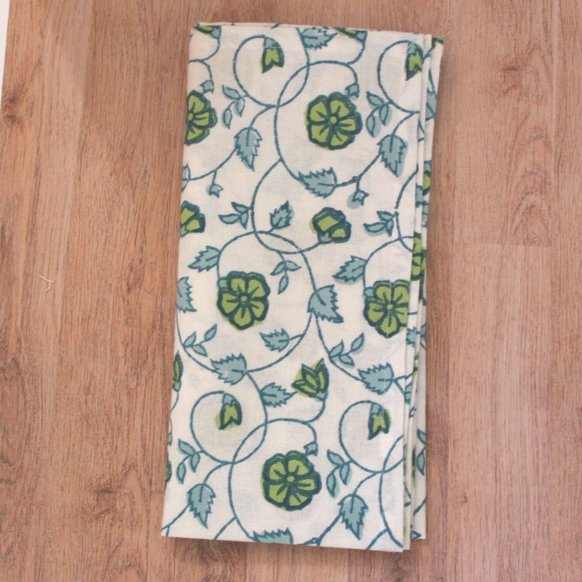 Hand block printed table napkin set of 4 of cotton fabric