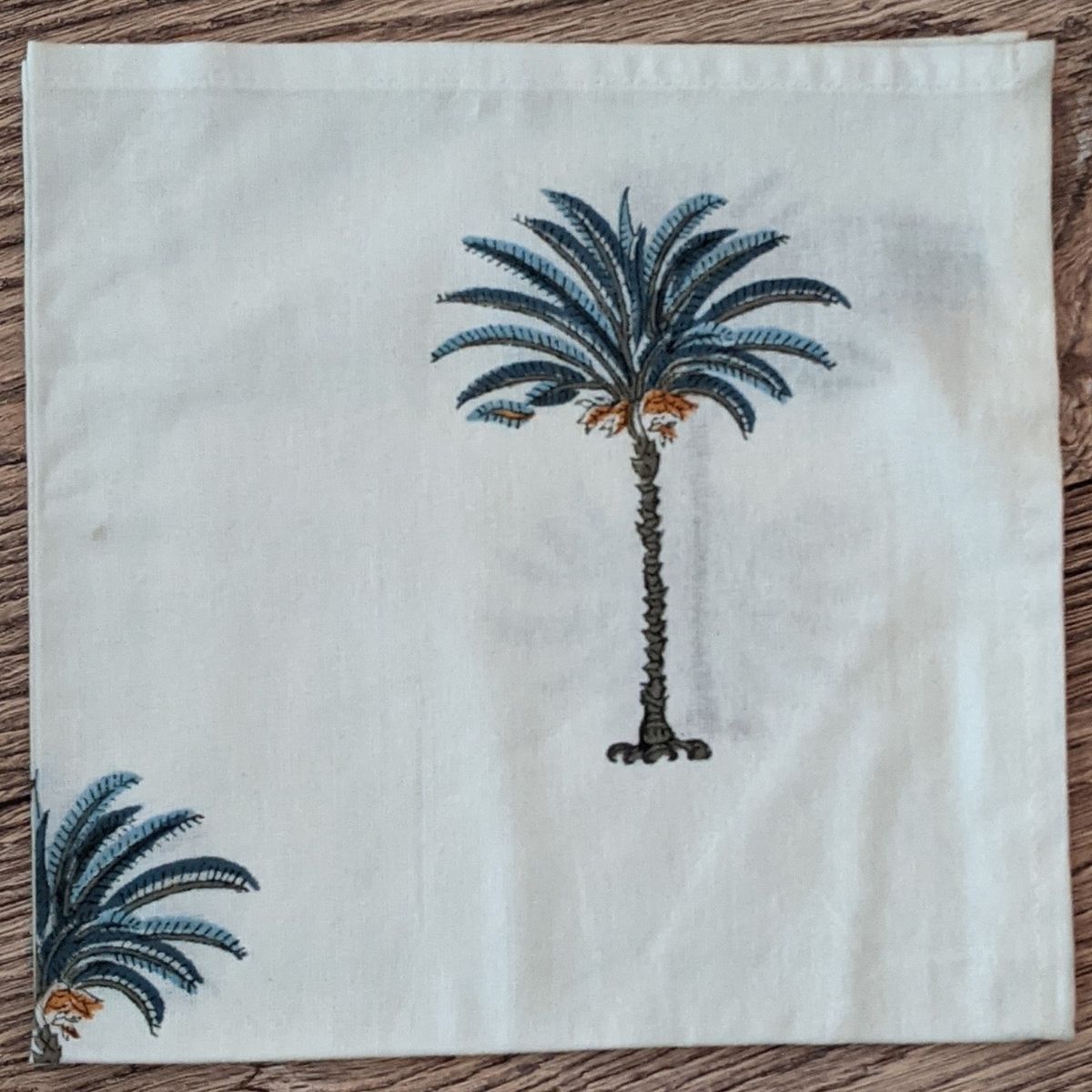 Palm Tree Blue Round Tablecloth