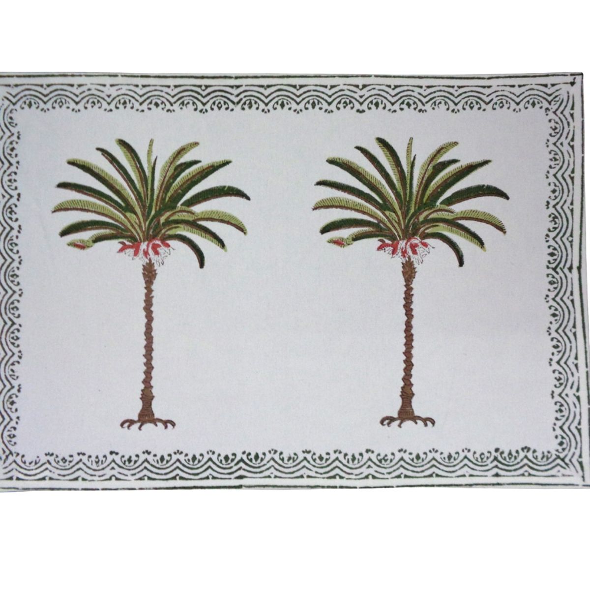 Green Palms Cotton Placemats - Set of 2