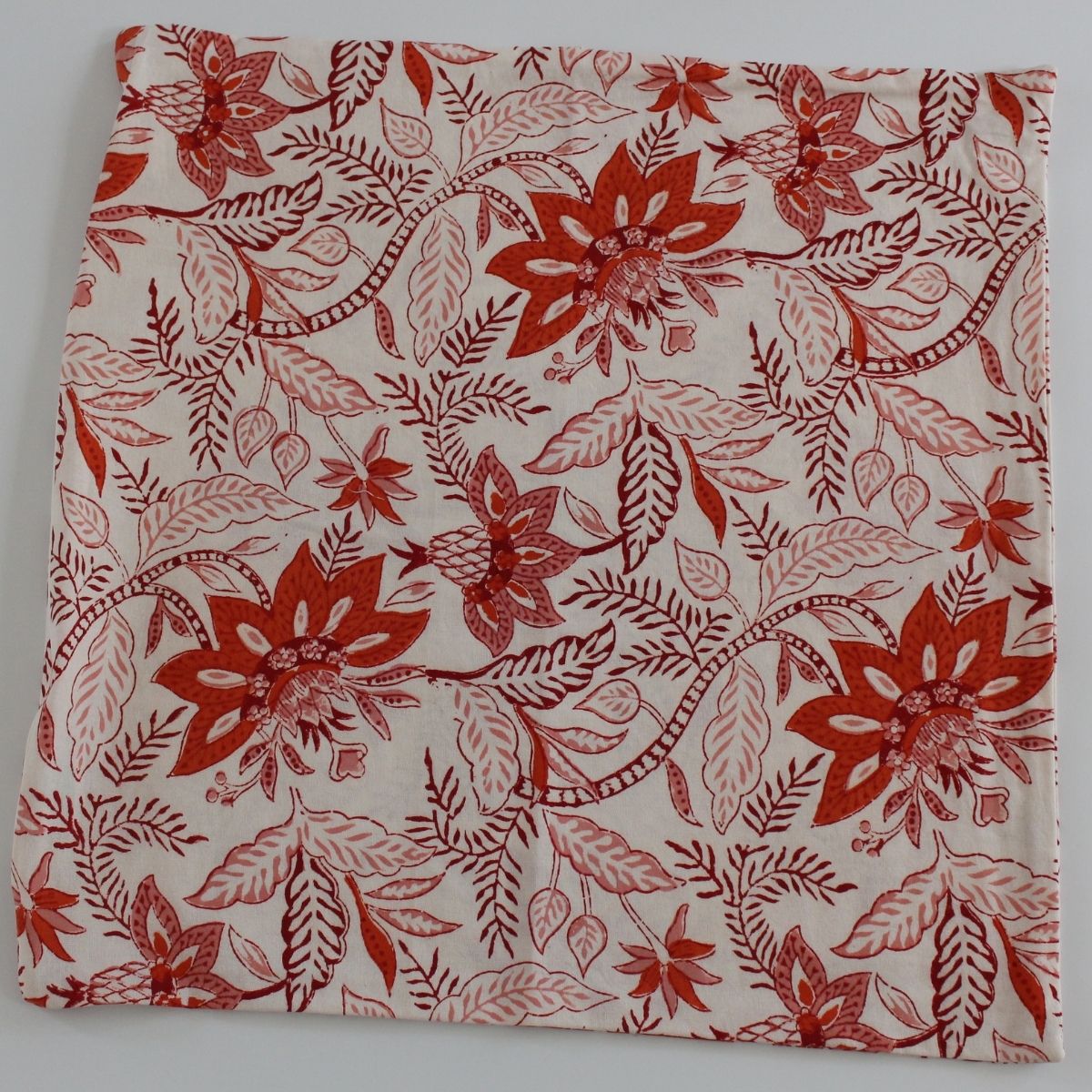 red cotton cushion cover