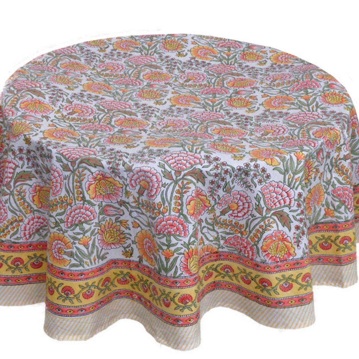 Fields of Marigold Round Tablecloth