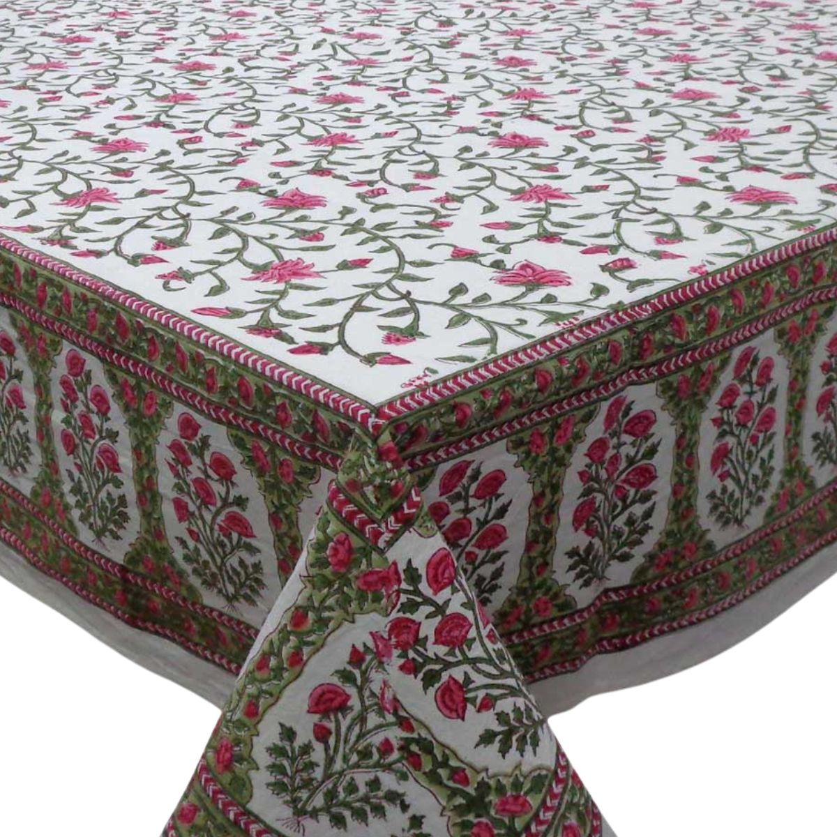 Pink Ivy square Tablecloth- 150cm- 4 seater