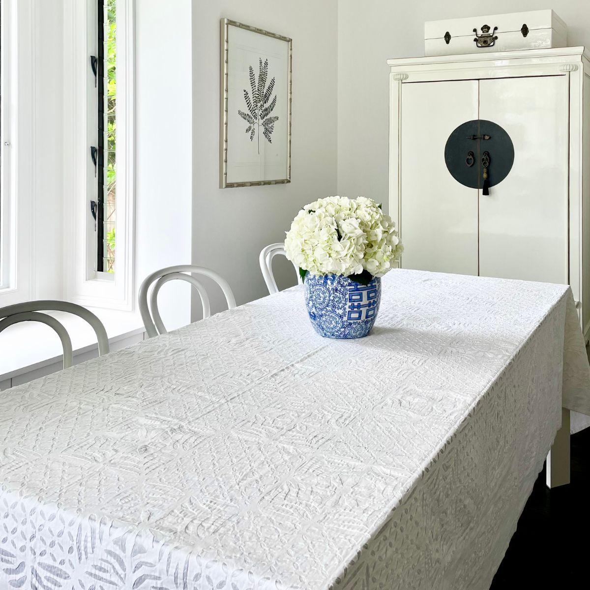 Applique Cutwork White rectangle tablecloth